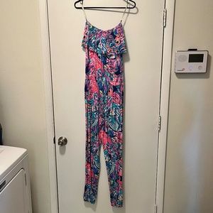 Lilly Pulitzer Romper with ruffle top and pockets